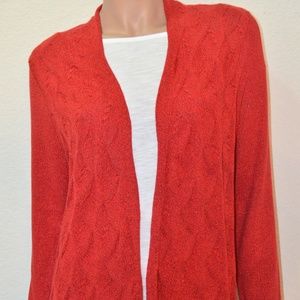 Investments XLP Red Petite Lurex Cotton Blend Cardigan